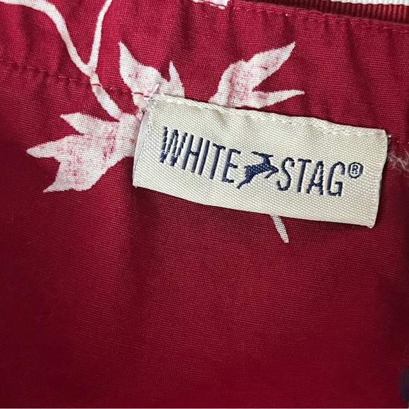 VTG Y2K White Stag 12 Wrap Skirt Hawaiian Floral Cotton Midi Retro Preppy Casual - Picture 6 of 9